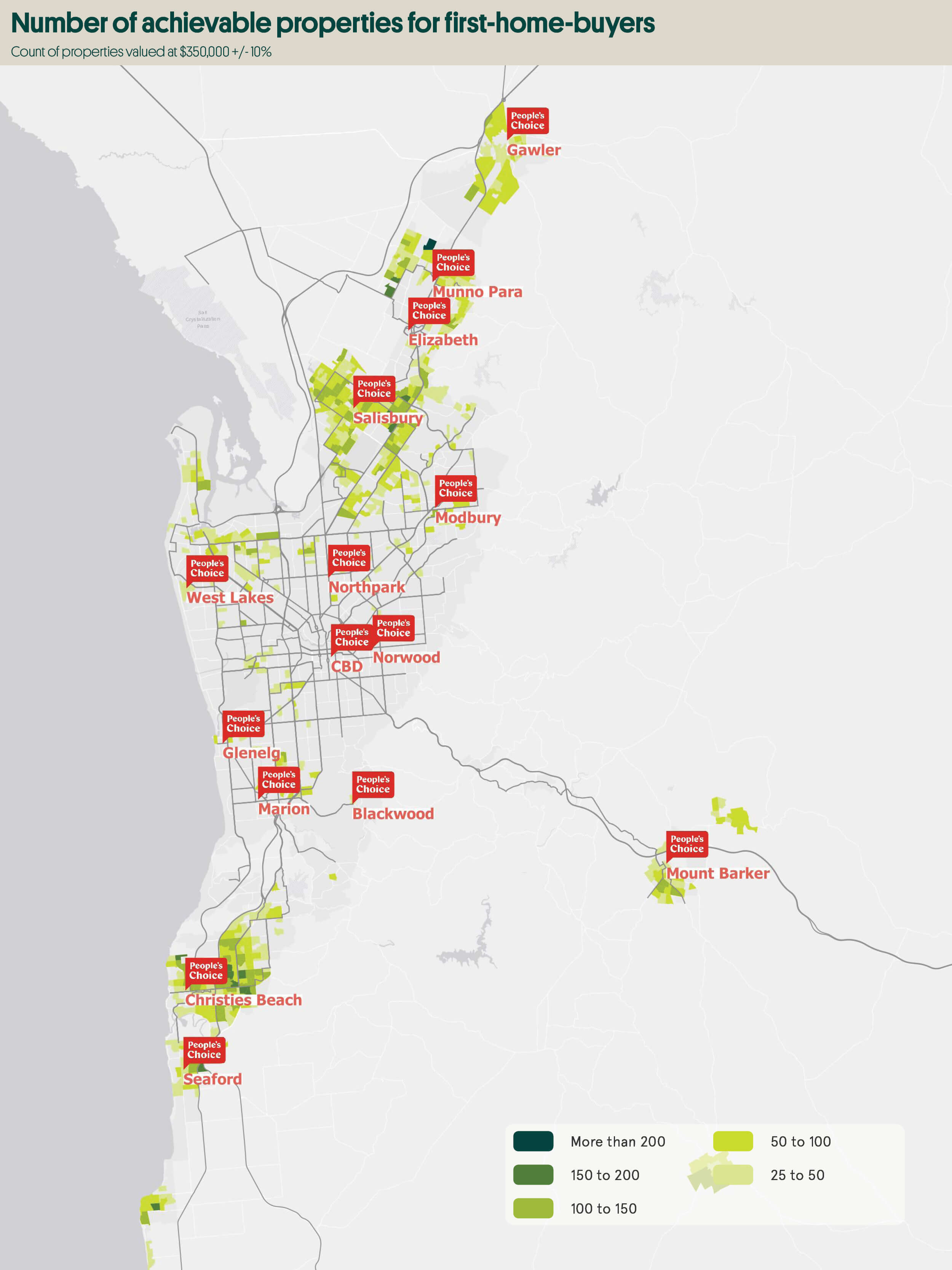 Map of First Home Buyers Suburbs.