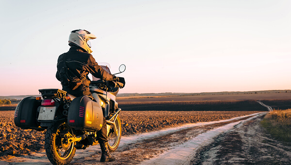 Roadtrip with solo motorbike rider